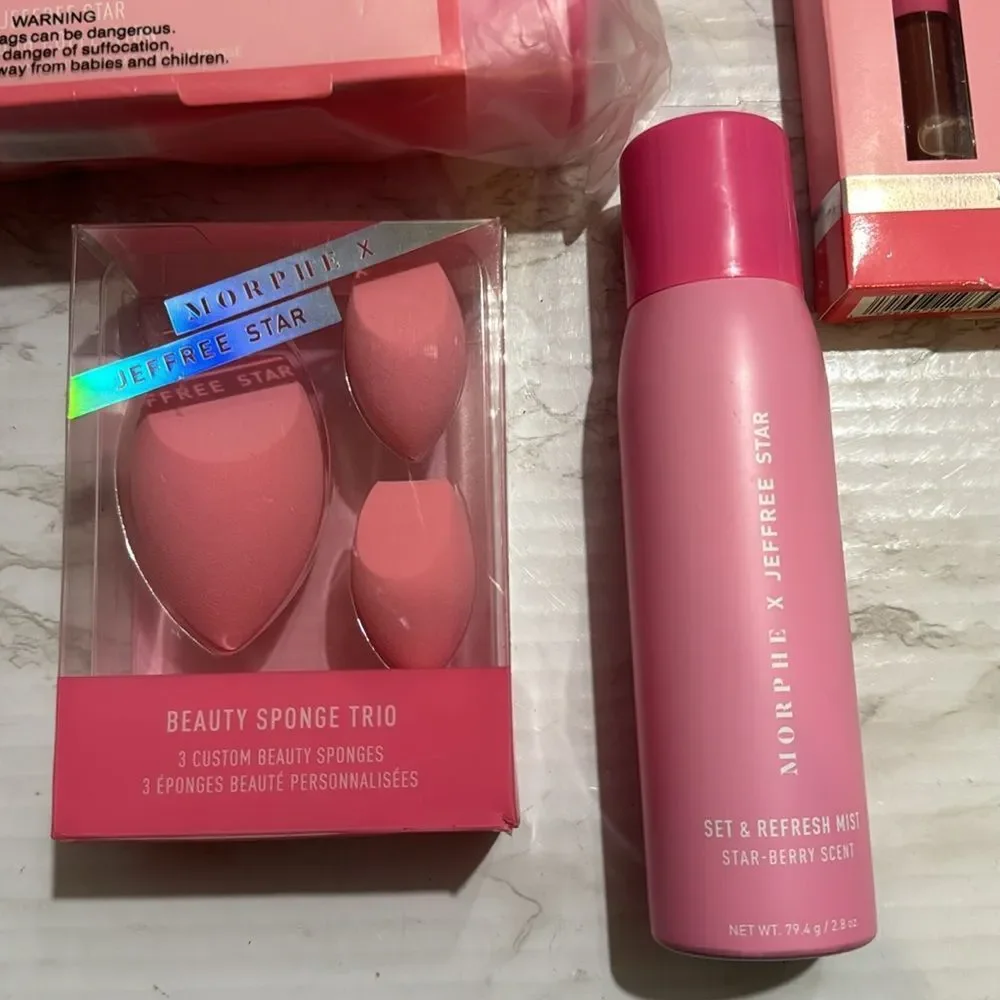 Jeffree Star morphe limited edition eyeshadow palette brushes lip gloss‎ spray